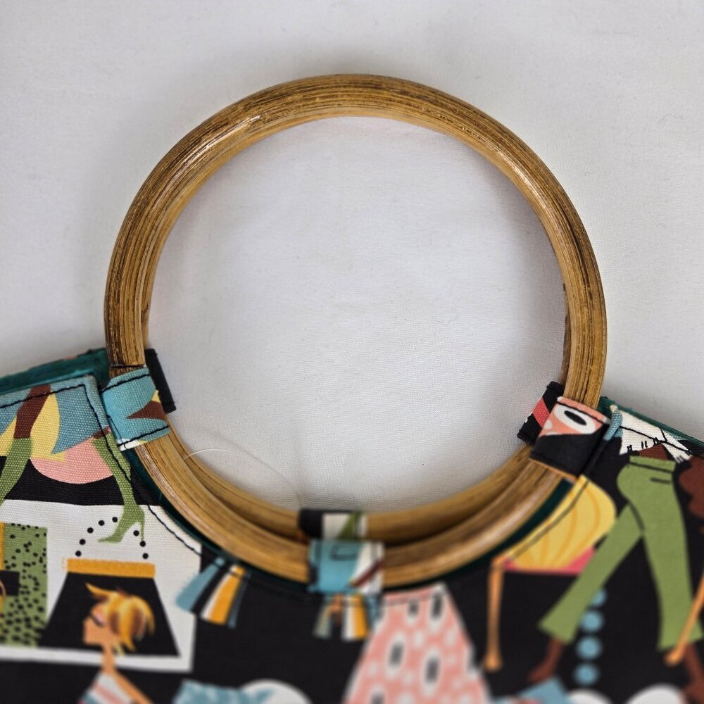 Vintage Neiman Marcus Shopping Bag Tote Retro Diva Print Colorful Artsy Funky — image 2 of 8